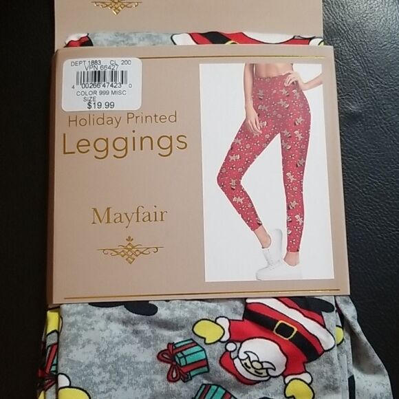 Mayfair Santa Holiday Print Leggings - Picture 1 of 5
